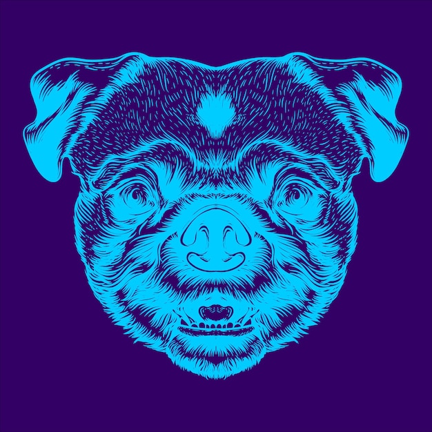 Vector ilustración de cara de perro