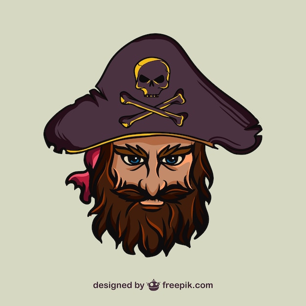 Ilustración de cara de pirata