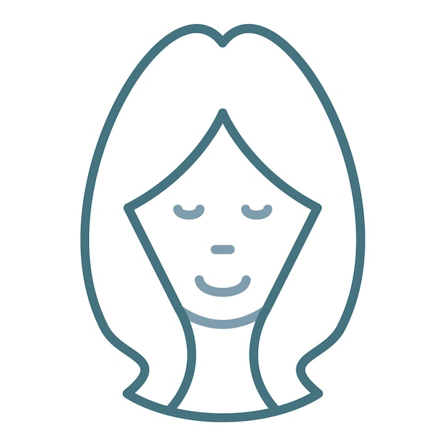 Ilustración de la cara plana de la mujer