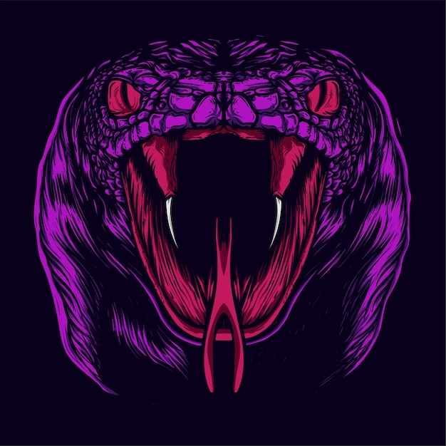 Vector ilustración de cara de serpiente