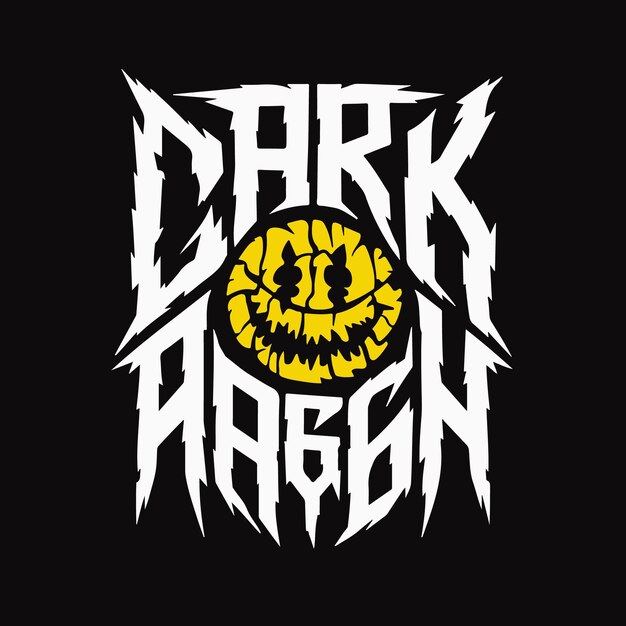 Ilustración de la cara sonriente pagana oscura