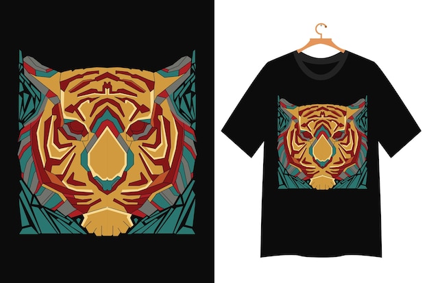 ilustración de cara de tigre para diseño de camiseta