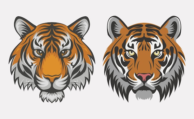 Ilustración de la cara de un tigre sobre un fondo blanco.