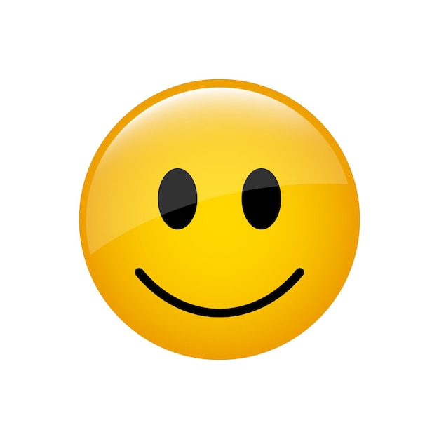 Ilustración de cara de vector de sonrisa. Carácter de emoji de cara sonriente de vector amarillo. Elemento aislado del vector. EPS 10