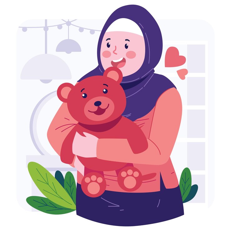 Ilustración del carácter de una chica musulmana