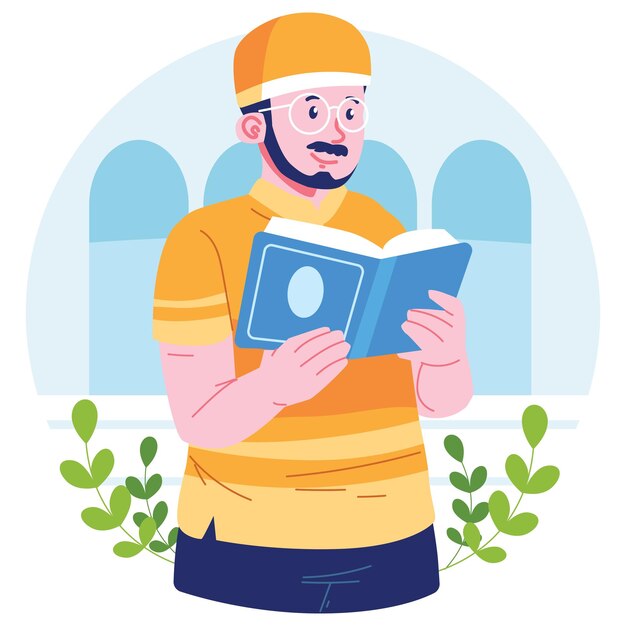 Ilustración del carácter de un hombre musulmán