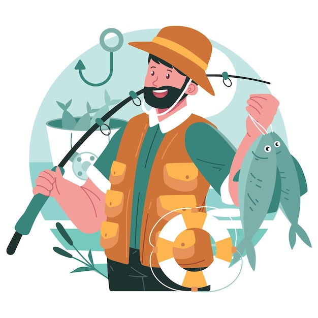 Ilustración del carácter de la pesca