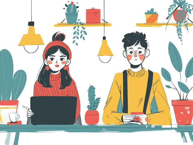 Ilustración de carácter del servicio al cliente