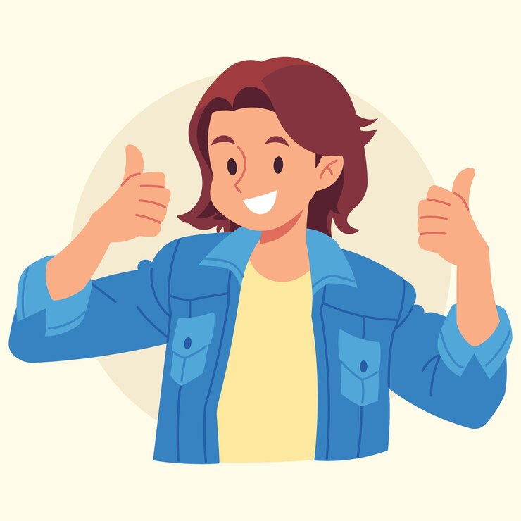 Vector ilustración de carácter de sonrisa plana vectorial