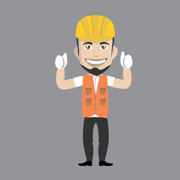 Vector ilustración carácter trabajador hombre empresa de construcción