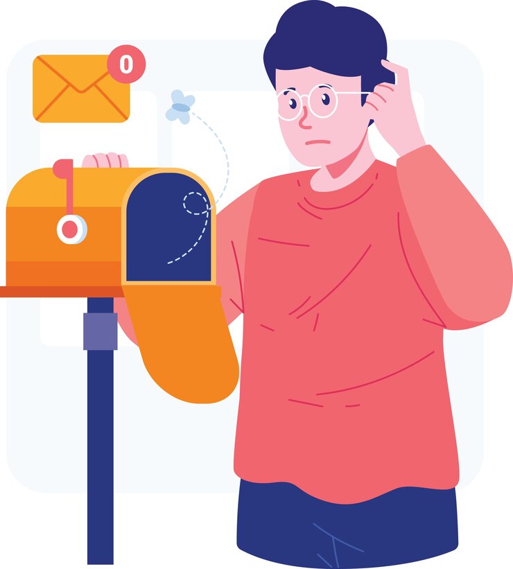 Ilustración de caracteres de mensajes vacíos