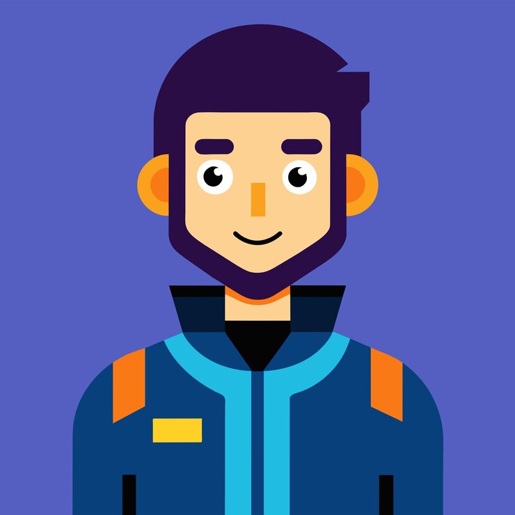 Vector ilustración de caracteres vectoriales de ingeniero aeroespacial en estilo plano