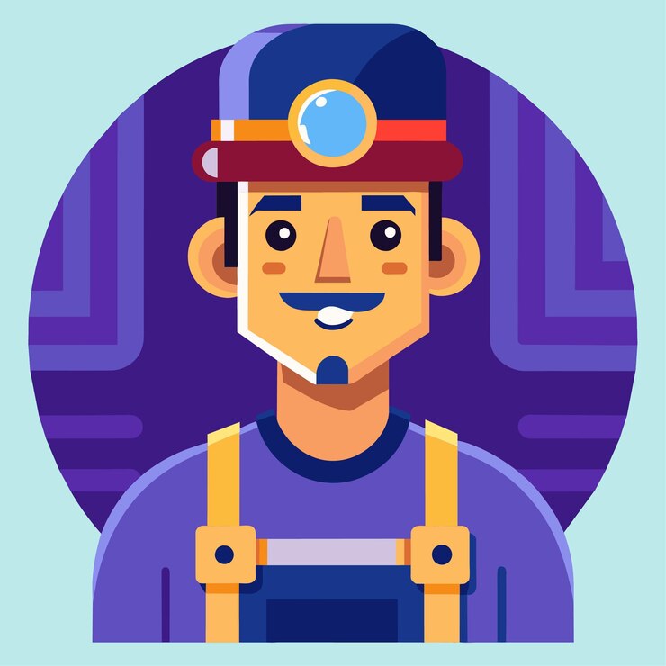 Vector ilustración de caracteres vectoriales de maquinista en estilo plano