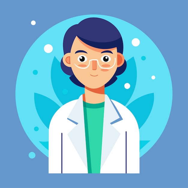 Ilustración de caracteres vectoriales de microbiólogos en estilo plano