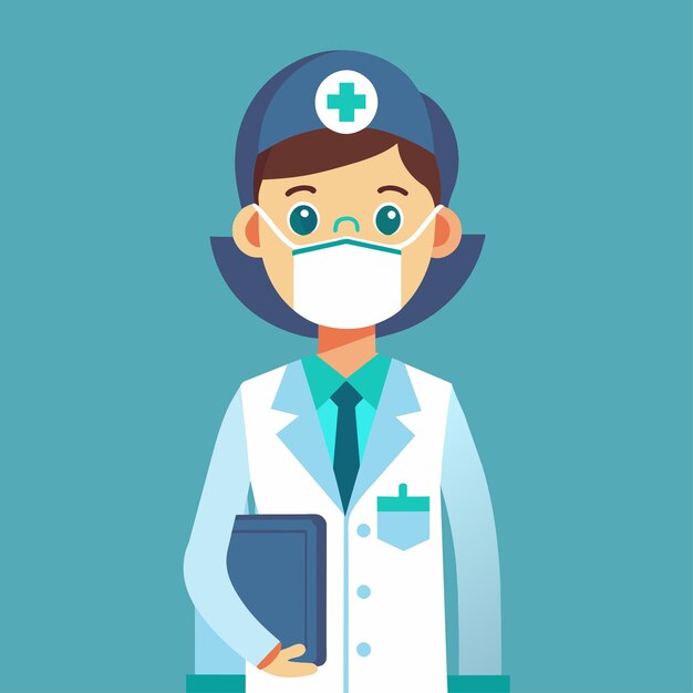 Ilustración de caracteres vectoriales de técnicos médicos en estilo plano