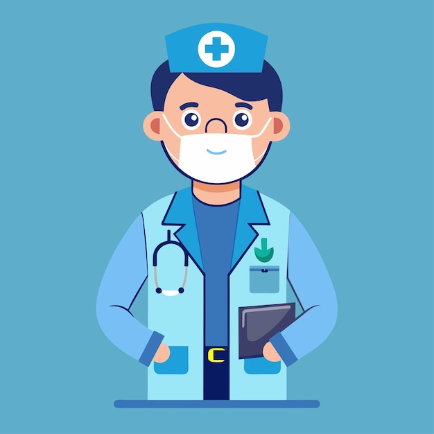 Ilustración de caracteres vectoriales de técnicos médicos en estilo plano