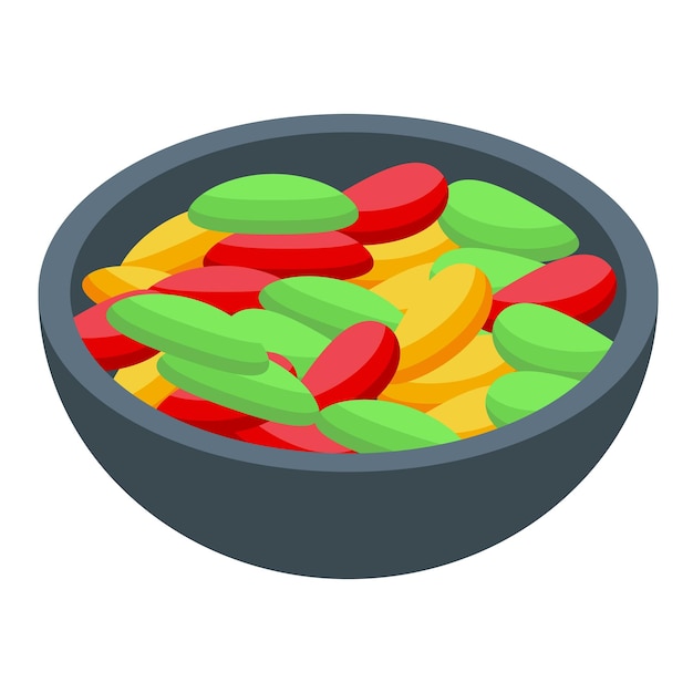 Ilustración de caramelos variados y coloridos en un cuenco