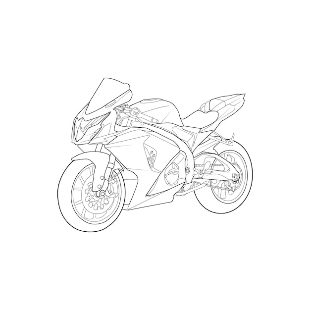 Ilustración de la carenada de motosport tinta y arte de la línea