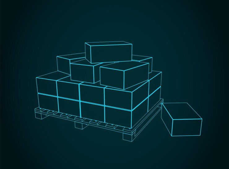 Vector ilustración de la carga en paletas