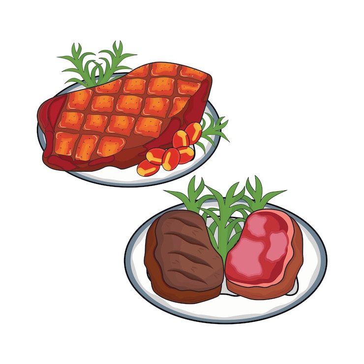 Vector ilustración de la carne de res
