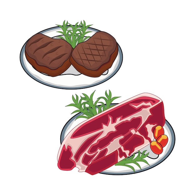 Vector ilustración de la carne de res