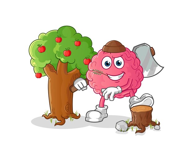 Ilustración de carpintero de cerebro. vector de personaje