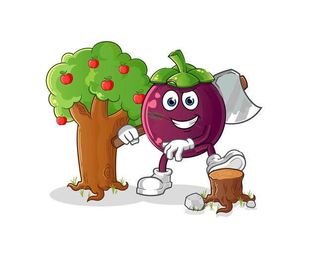 Ilustración de carpintero de mangostán. vector de caracteres
