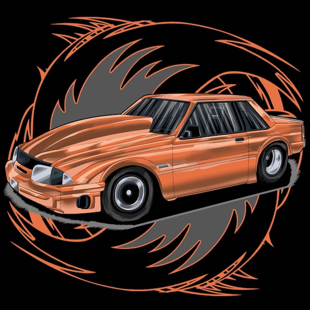 ilustración de carrera de arrastre aislada en fondo negro para póster camiseta diseño gráfico negocio el