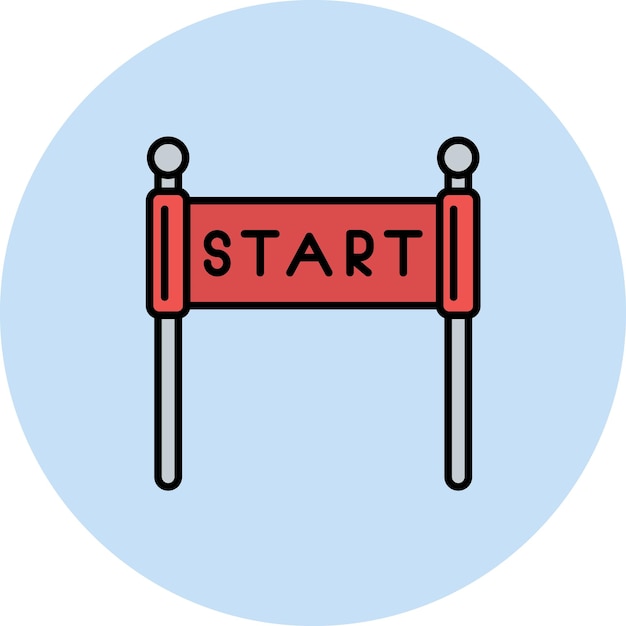 Ilustración de la carrera de inicio plano