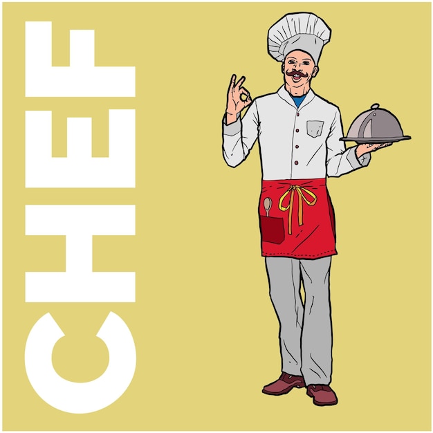 Ilustración de carrera de trabajos de chef