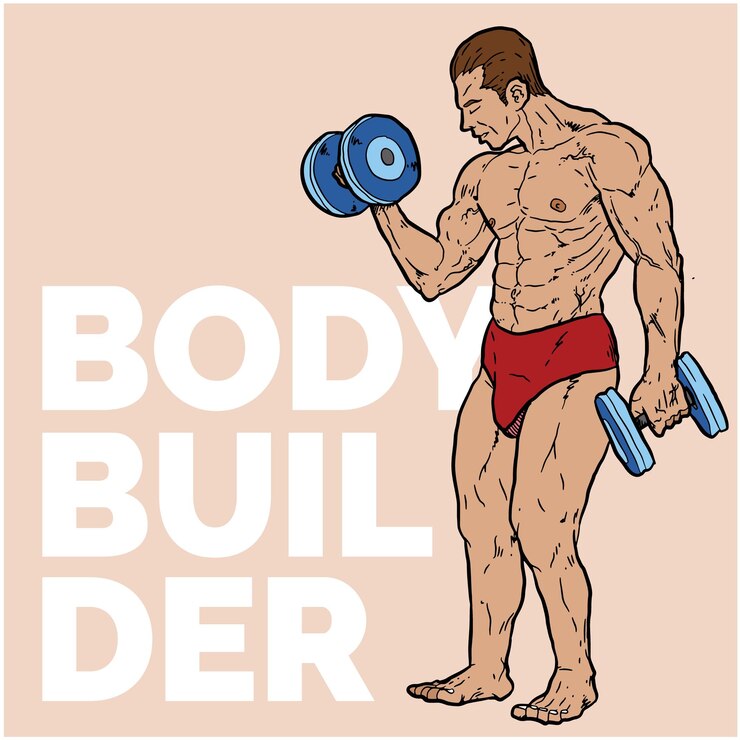 Ilustración de carrera de trabajos de gimnasio de fisicoculturista