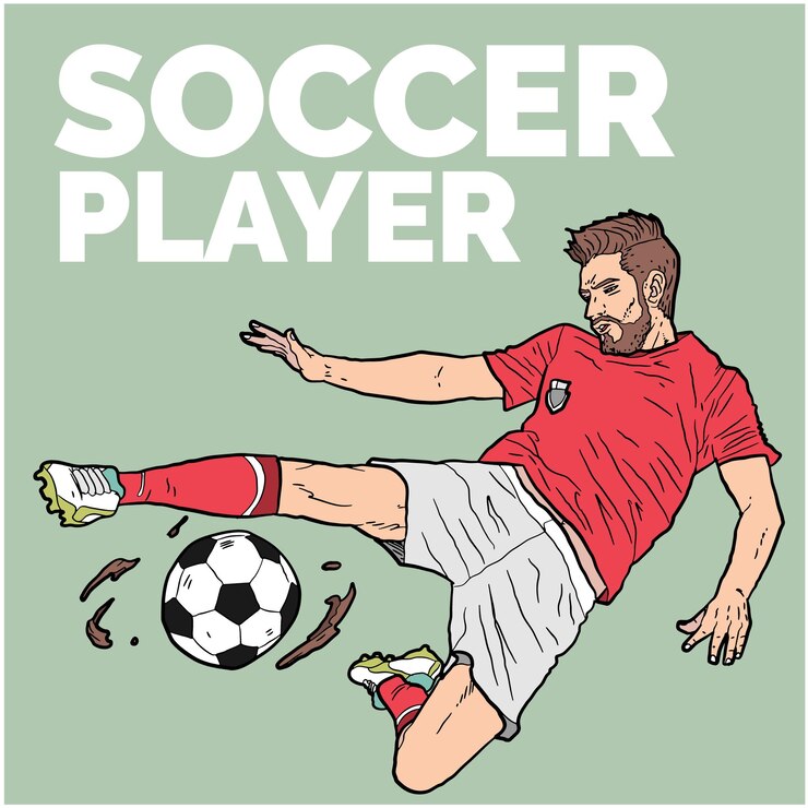 Ilustración de carrera de trabajos de jugador de fútbol