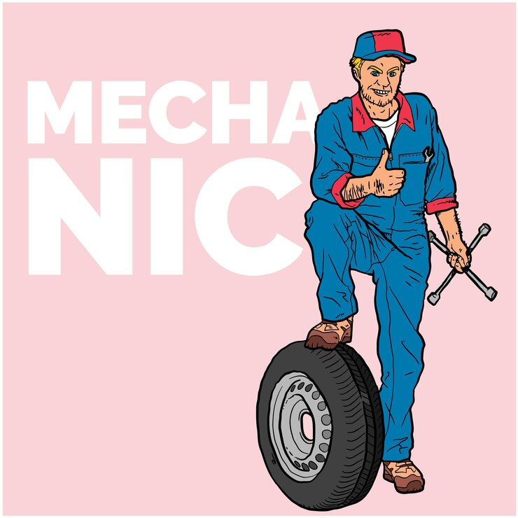 Vector ilustración de carrera de trabajos mecánicos