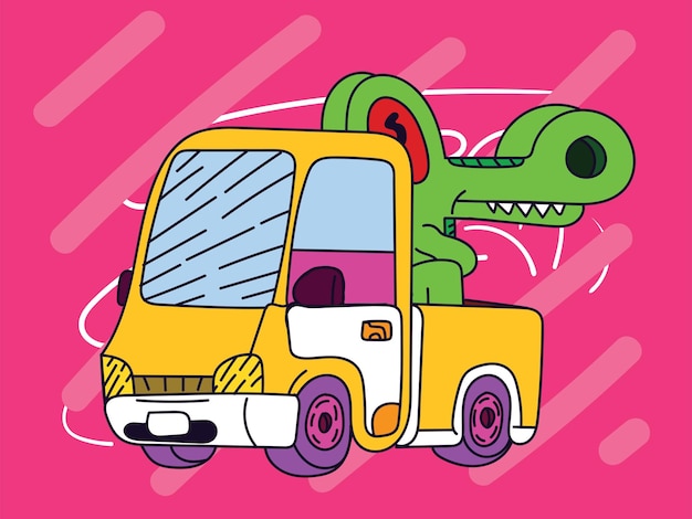 Ilustración de carreras de coches cúbicos con fondo de estilo japonés