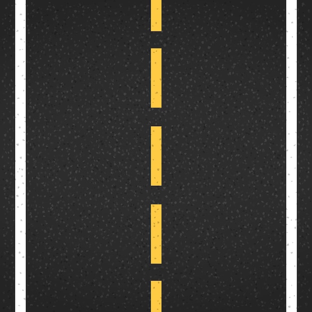 Ilustración de carretera de asfalto con marcas vectoriales eps10