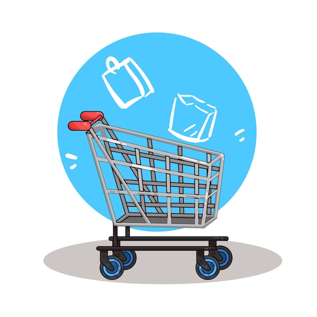 Vector ilustración del carrito de compras