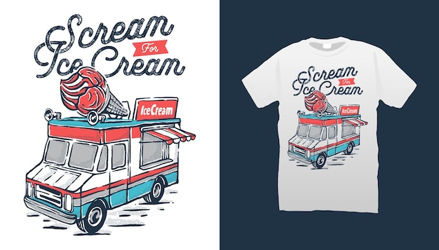 Ilustración de carro de helado