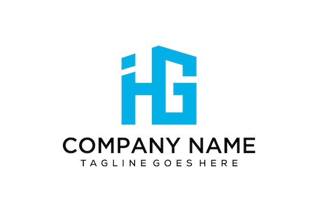 ilustración carta IHG firma como diseño de logotipo de bienes raíces de construcción de viviendas moderno y minimalista