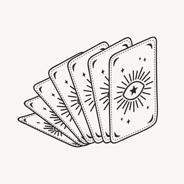 ilustración de cartas de tarot apiladas