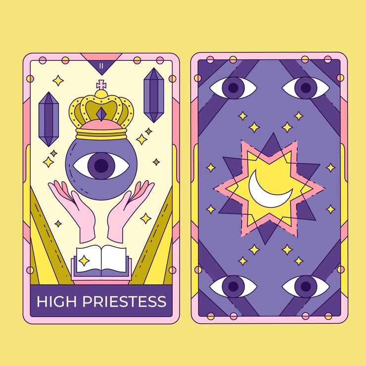 Vector ilustración de cartas de tarot dibujadas a mano