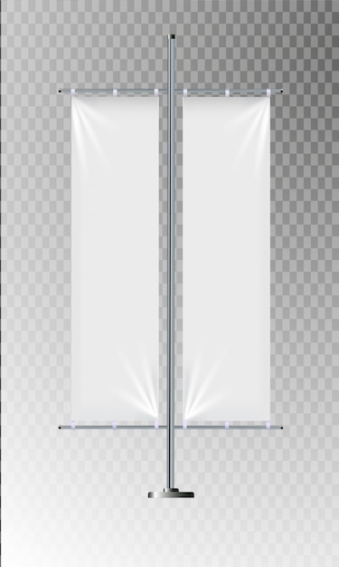 Ilustración de cartel de banner publicitario y lienzo de tela