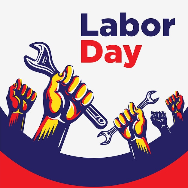 Ilustración de un cartel de las celebraciones del Día del Trabajo