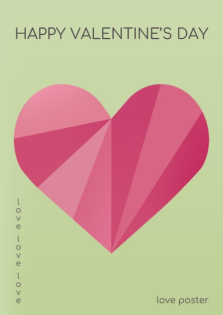Ilustración del cartel del corazón del día de San Valentín