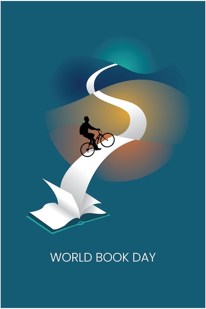 Vector ilustración del cartel del día mundial del libro