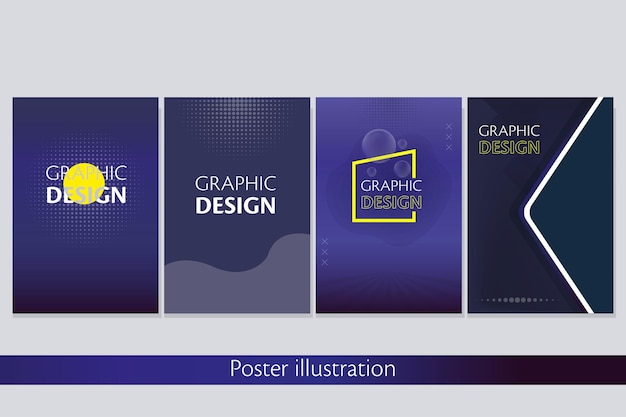 Ilustración de cartel en diseño gráfico de color oscuro