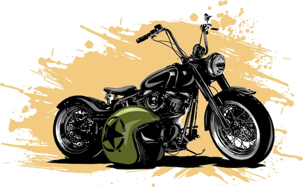 Ilustración de cartel de motocicleta Chopper vintage