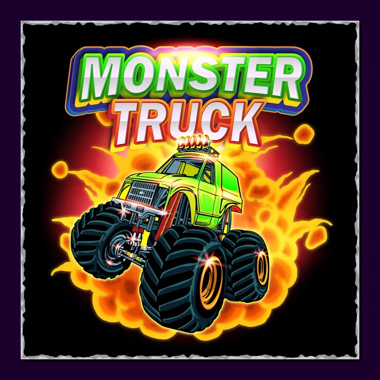 Vector ilustración de cartel de plantilla editable de monster truck