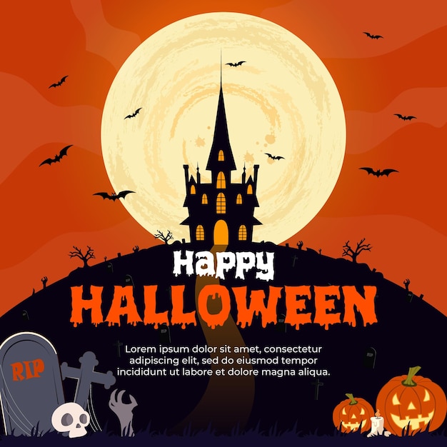 Ilustración del cartel de venta de Halloween para Halloween