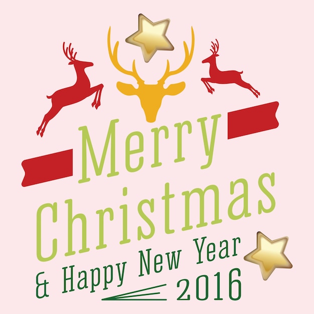 Ilustración de carteles de Feliz Navidad y Feliz Año Nuevo