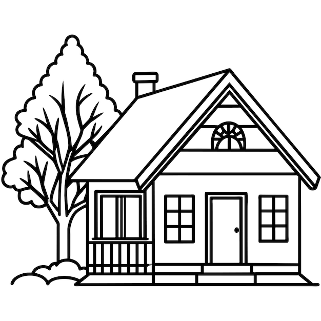 Ilustración de la casa en el árbol